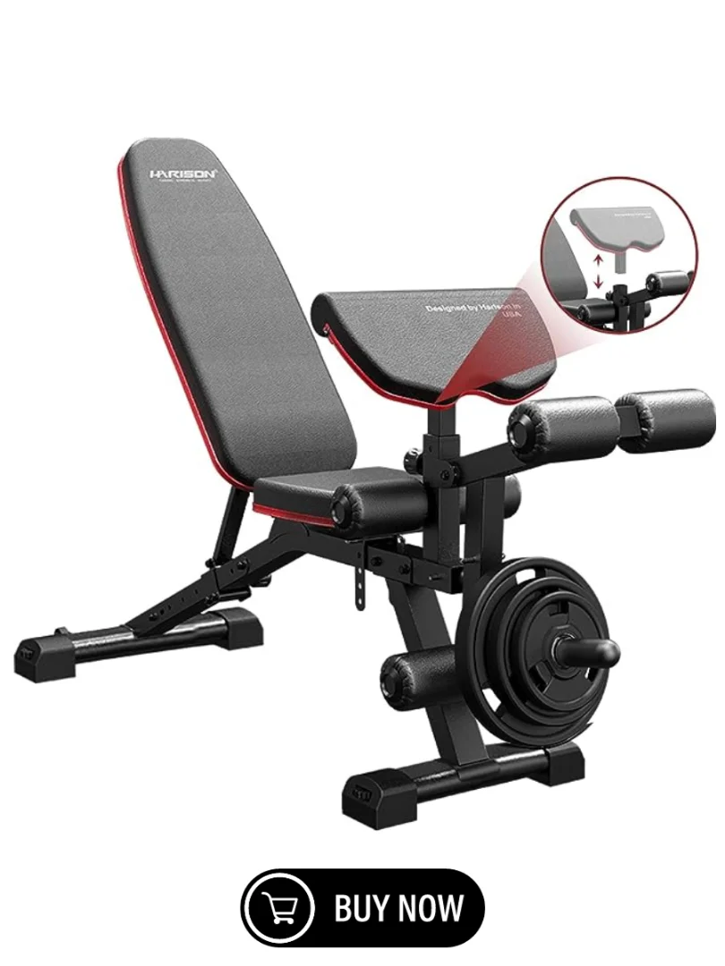 10. HARISON Adjustable Weight Bench with Leg Extension